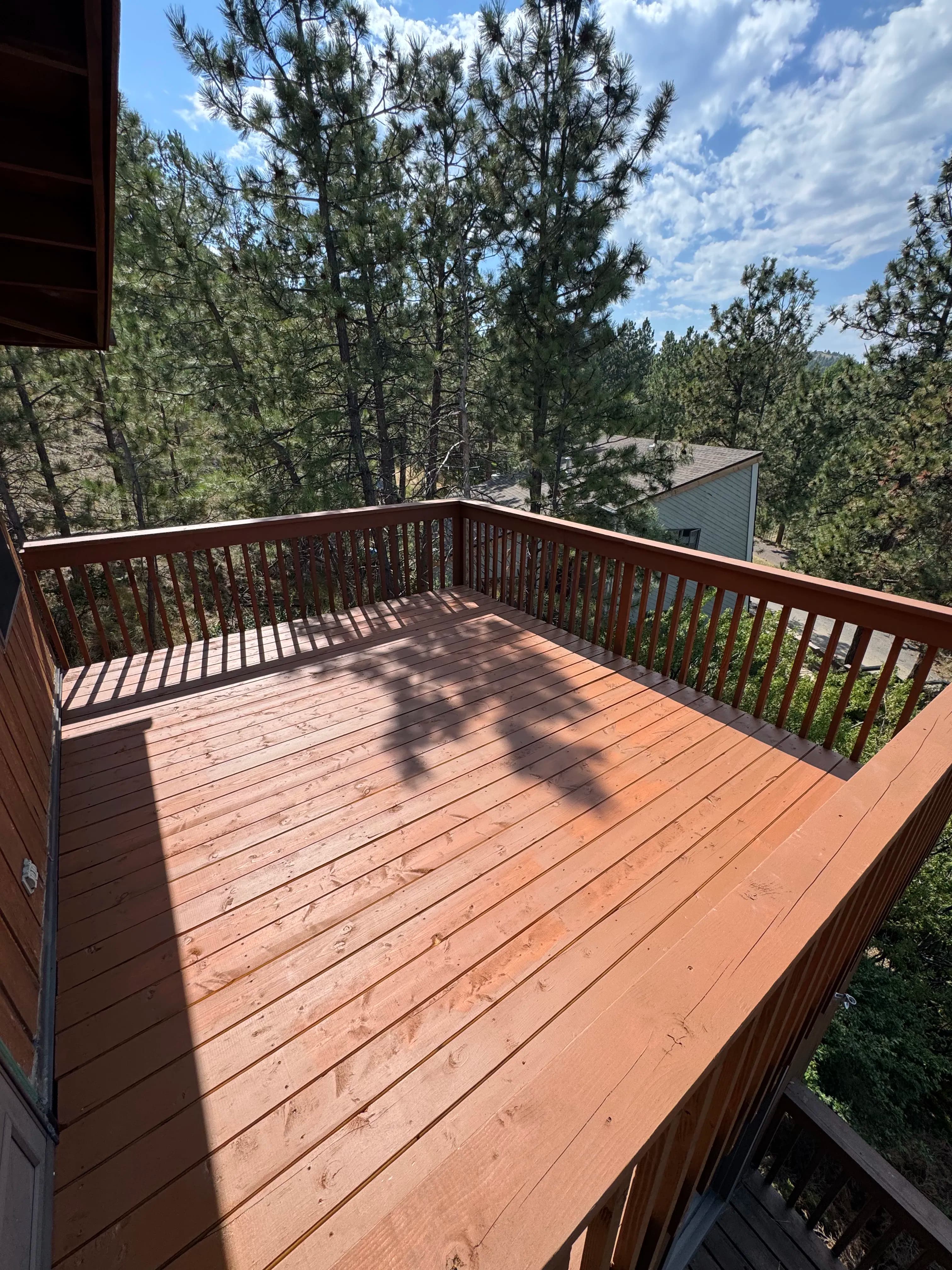 Project Fresh Deck Build With Clean Railing and Solid Wood Finish image