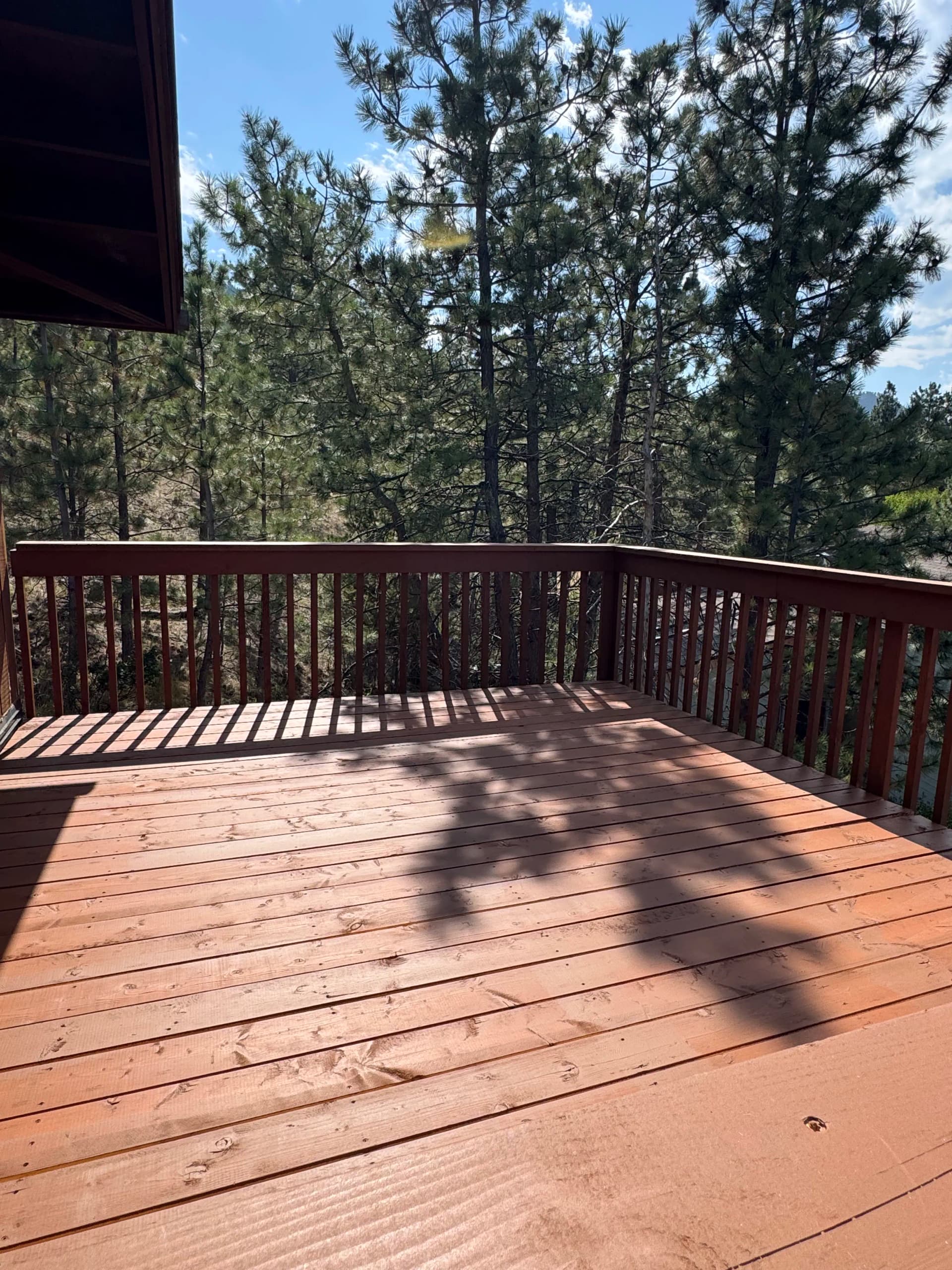 Fresh Deck Build With Clean Railing and Solid Wood Finish