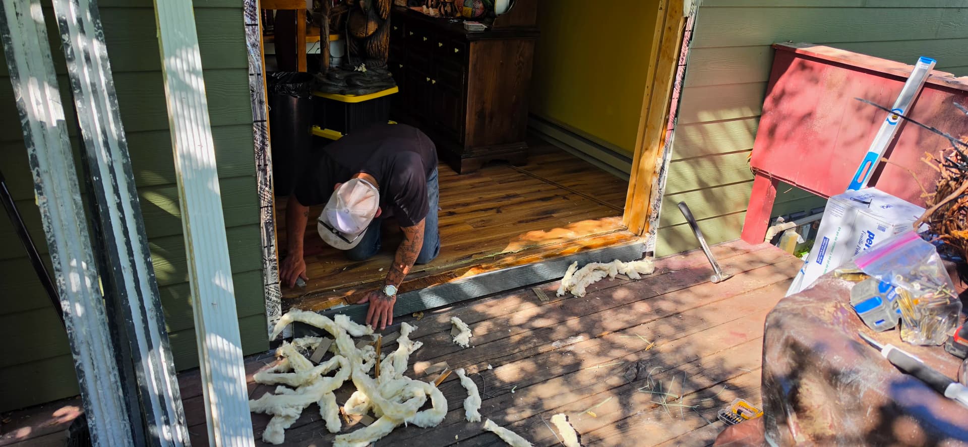 Gallery photos for Old French Door Swapped for a Clean New Sliding Glass Door: Image #3